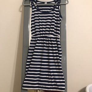 navy blue striped sun dress